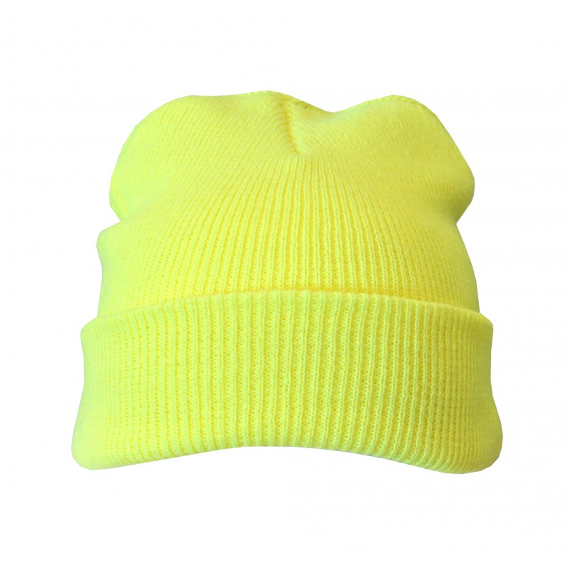 Plain Yellow Casual Warm Winter Beanie Hat (Pack of 1)